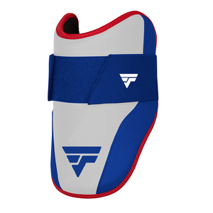 Protège-coude de baseball haut de gamme en cuir PU, léger et réglable, bleu et blanc avec bordure rouge, pour la vente en gros et la personnalisation, modèle 2026 - Product Image 2