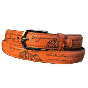 Cinturón Casual de Cuero Vacuno Premium con Hebilla de Hierro Estilo Western, Impresión por Transferencia Térmica Personalizable, 3.5cm de Ancho, 120cm de Largo - Product Image 1