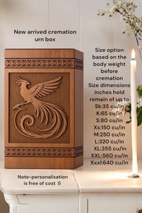 Handcrafted Rosewood Urn <b>Box</b> with Phoenix Bird Engraving Personalized <b>Memorial</b> Keepsake for Cremation Durable & Eco-Friendly - Product Image 5