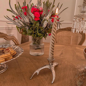 Antler Design Decorative Metal Modern Candle Holder Home Decorative <b>Tealight</b> Candle Holders Silver Color Shiny Plated Supplies - Product Image 1