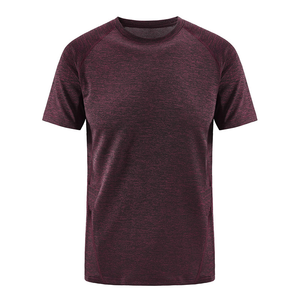 mens burgundy <b>maroon</b> heather raglan sleeve athletic athletic fit short sleeve tshirt workout gym tee <b>top</b> - Product Image 1