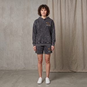 Custom Logo Heavyweight French Terry Hoodie and Shorts <b>Set</b> Vintage Mineral Acid Wash Oversized Streetwear Two Piece Outfit - Product Image 1