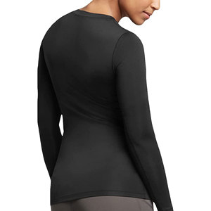 Customizable Women Compression Sports Shirt Lightweight Long Sleeve Base Layer <b>Top</b> for Gym Yoga Running and Performance Training - Product Image 4