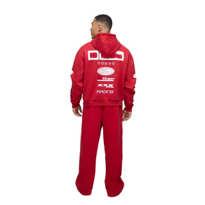 Ensemble de sweats à capuche zippés de qualité supérieure, survêtement streetwear personnalisé avec logo, molleton 100 % coton épais, coupe ample, vente en gros, OEM, faible MOQ - Product Image 2