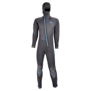 Aropec Combinaison complète à capuche semi-sèche en néoprène de 5mm pour hommes, avec fermeture éclair sur la poitrine, logo sans couture - Product Image 1