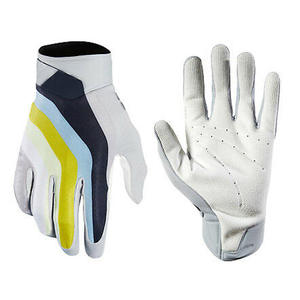 Guantes Deportivos para Ciclismo, Blancos, Amarillos y Azules, con Impresión por Transferencia de Calor, Transpirables, de Poliéster, Largos hasta la Muñeca - Product Image 1