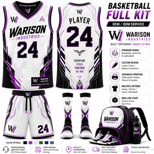 Unisex Quick Dry Basketball Uniform Set 100% Polyester Basketball Uniform Accessories Sublimation Basketball Uniform Kit - Product Image 6