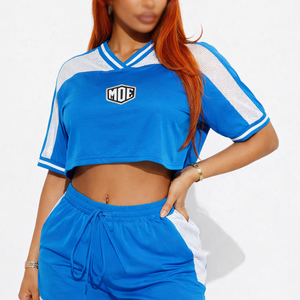 Jersey Corto de Fútbol Americano para Mujer de Primera Calidad con Malla Transpirable, Ropa Deportiva, Logotipo Personalizado, OEM, Venta al Por Mayor, EE. UU. - Product Image 1