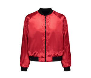 Chaqueta Bomber Reversible de Satén para Mujer, Diseño Personalizado Estampado, Mangas con Bordado Floral, Transpirable, Impermeable, Tejida - Product Image 6