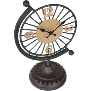 Globe Shape Style Metal <b>Table</b> <b>Clock</b> Unique Artistic Desk <b>Clock</b> For Modern Home Office Study Room And Decorative Timepiece Accent - Product Image 4