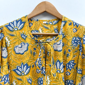 Beautiful floral Cotton Block Printed dress Dress For Casual wear Hand Block Printed Dress - Product Image 5