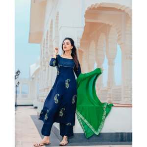 Conjunto de Traje de Gasa de Algodón Azul Rey para Mujer, Talla XS - Product Image 2