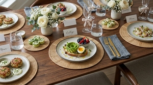 Placas de ratán de Vietnam Premium naturales ecológicas, cargadores elegantes de algas marinas, juego al por mayor, platos y platos a precio de fábrica - Product Image 6