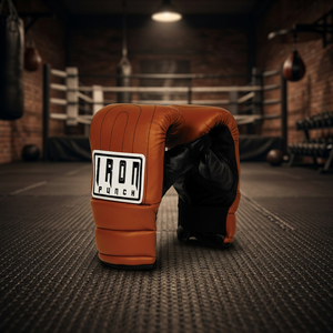 Gants de boxe IRON PUNCH Old School Heavy Bag - Cuir véritable et synthétique, fermeture auto-agrippante, emballage personnalisé pour hommes - Product Image 2