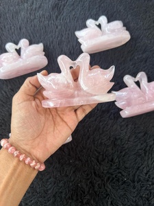 Par de Patos Mandarines de Cuarzo Rosa Tallados en Piedra de Cristal Natural, para la Relación de Amor, Sanación, Equilibrio de Chakras, Decoración del Hogar - Product Image 5