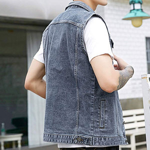 Chaleco Vaquero para Hombre, Invierno, Casual, Transpirable, Cierre de Botones, Alta Calidad, Personalizable, Venta al Por Mayor - Product Image 3