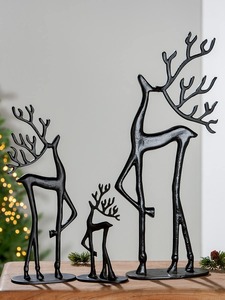 Handmade Deer Sculpture Minimalist Animal <b>Figure</b> <b>Christmas</b> Decor Tabletop Display Living Room Artistic Metal Handicraft - Product Image 2