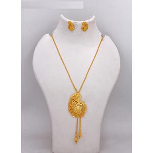 <b>Gold</b> Plated Necklace <b>Set</b> Jewelry Ethiopian Earring Pendant Necklace <b>Set</b> Dubai Women <b>Set</b> Africa India Nigeria Wedding Gift Party - Product Image 1