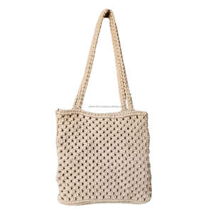 Sacs décontractés Boho en macramé de haute qualité tissés à la main et doublure en coton mignon prix de l'Inde - Product Image 5