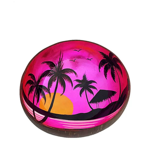 Cuenco de cáscara de coco natural hecho a mano, patrón decorativo colorido hecho en Vietnam para bodas, cuenco de coco lacado - Product Image 4