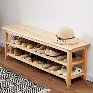 Wooden Two Tier Shoe Rack Organizer Storage Shelf <b>Stand</b> for Sandals Flats Heels Entryway Home Footwear Holder with <b>Hat</b> Top - Product Image 1