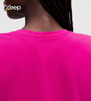 T-shirt décontracté et léger XEEP personnalisé pour femme, coupe ample, manches courtes, respirant, col en V, broderie de lettres unie