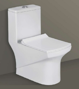 โถสุขภัณฑ์แบบชิ้นเดียว FOX-5023 ระบบ Wash Down สำหรับห้องน้ำสไตล์โมเดิร์น วิลล่า โรงเรียน ห้องน้ำโรงแรม ใช้ในโรงแรม ระบบ P-Trap แบบยาว - Product Image 1