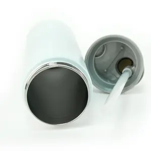 Bouteilles isothermes à double paroi de 1 litre avec paille et couvercle à bouton-poussoir, design minimaliste pour les voyages - Product Image 5