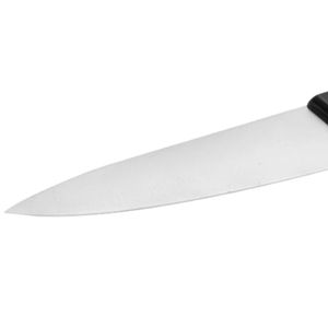 Couteaux de cuisine noirs à trois rivets avec lame conique argentée, manche incurvé et bord lisse pour hacher les légumes et la viande - Product Image 5