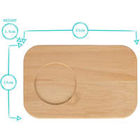 Plateau de service en bois poli pour thé, café, biscuits, fait main, multifonctionnel, support à collation, idéal pour les fêtes, écologique, décoration d'intérieur, cadeau