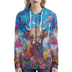 Sweat à capuche zippé intégral en polaire longue, camouflage personnalisé, le plus populaire, grande taille pour femme, décontracté, été, oversize, XXL, hiver - Product Image 2