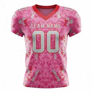 Jersey de Fútbol Americano Personalizado con Cuello en V, Sublimado con Número Impreso, Tela Lisa, MOQ Bajo, Nuevo Modelo Casual 2026 - Product Image 3