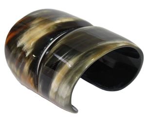 Brazalete de cuerno de vaca pulido para mujer, color natural, con diseño de ágata, estilo animal elegante para bodas - Product Image 5