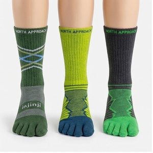 Crew <b>Socks</b> Geometric Pattern Blue Breathable <b>Running</b> <b>Socks</b> for Adults Spring Season - Product Image 1