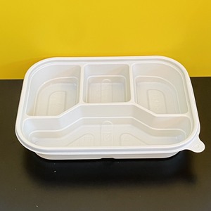 Biodegradable Cornstarch Food <b>Containers</b> Rectangular Round 3-4-5 Compartments For <b>Takeaway</b> Food - Product Image 2