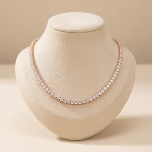 Cadena de tenis de diamantes cultivados en laboratorio, estilo hip-hop, de oro macizo, collar certificado, joyería de lujo fina para mujer - Product Image 1
