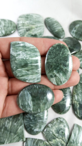 Natural Seraphinite Loose Gemstone Cabochon Loose Gemstone Wholesale Lot Pear Shape and Fine Gemstone Use Jewelry Making - Product Image 4