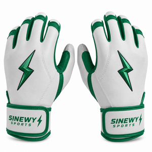 Wholesale Custom Leather Baseball Batting Gloves Adults-Premium Grip <b>Hook</b> <b>Loop</b> Closure Wrist Support Durable Breathable - Product Image 1