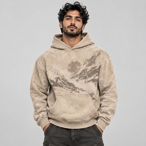 Sudaderas con capucha para hombre, a la moda, con estampado acid wash, diseños llamativos, tacto suave de felpa, corte relajado y un estilo casual moderno. - Product Image 1