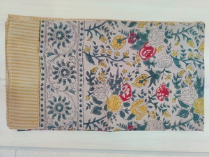ผ้าพันคอผ้าฝ้ายทำมือระบายอากาศผ้าพันคอพิมพ์ลาย Bagru แบบดั้งเดิมผ้าพันคอผ้าฝ้ายเนื้อนุ่มทำด้วยมือน้ำหนักเบา - Product Image 1