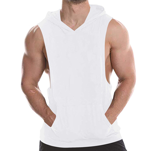 Débardeur à capuche moderne pour hommes, respirant, sans manches, vêtements de sport, fabrication OEM ODM personnalisée, vente en gros de vêtements de sport pour hommes - Product Image 6