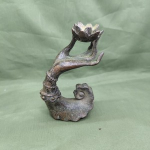 Soporte de Incienso de Flor de Loto en Bronce Antiguo, Base Metálica para Incensario - Product Image 5