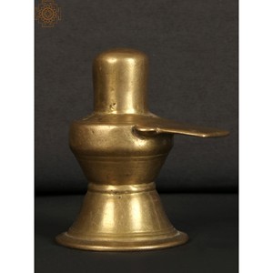 Sculpture de Shivalinga en laiton de 2 pouces faite à la main, petit article artisanal indien fabriqué à la main en Inde - Product Image 2
