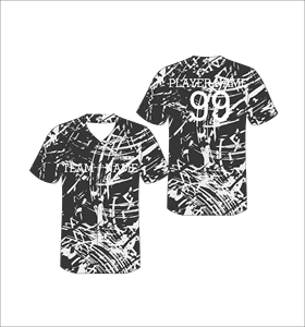 Maillot de baseball personnalisé sublimé, col en V, entièrement boutonné, uniforme d'équipe personnalisé, vêtements de sport respirants en polyester pour adultes - Product Image 1