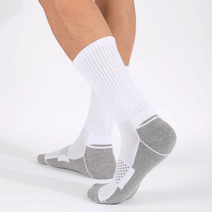 White Crew <b>Socks</b> With Yellow Stripes Breathable Cotton Adult Basketball Sports <b>Socks</b> Summer Regular Fit - Product Image 2