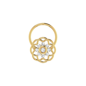 0.05 Carat 14K <b>Gold</b> Round Brilliant Cut <b>Nose</b> Pin-HI Color VS-SI Clarity - Product Image 1