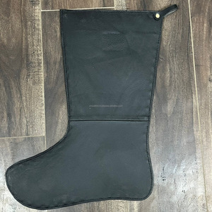 Rustic <b>Tooled</b> <b>Leather</b> Christmas Stocking custom Real Genuine Cowhide <b>Leather</b> Fringes & Concho Design for Holiday Souvenirs - Product Image 3
