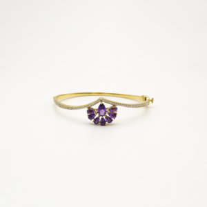 Bracelet en améthyste en forme de poire, taille 3x5, élégant, bijou fantaisie pour femme, pièce de collection de qualité supérieure - Product Image 5