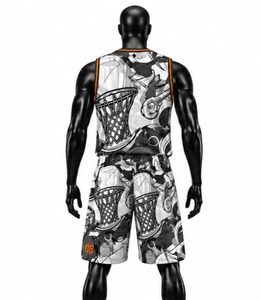Shorts de basketball blancs pour femmes, sans manches, col rond, imprimé par sublimation, séchage rapide, Spandex/Nylon respirant, personnalisable pour équipe - Product Image 6