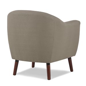 Poltrona Accent con Finitura Espresso e Rivestimento in Tessuto Beige, Trapuntata a Bottoni, in Legno Massello, 1 Pezzo, per Soggiorno - Product Image 6